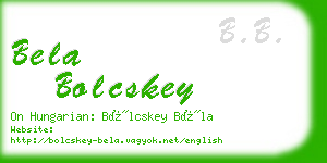 bela bolcskey business card